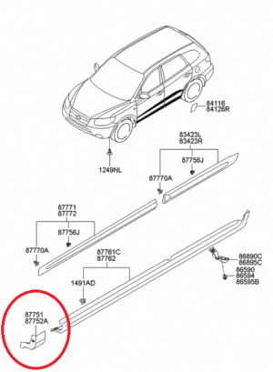 Çamurluk Alt Kaplama Sol Hyundai Santafe 2006-2010